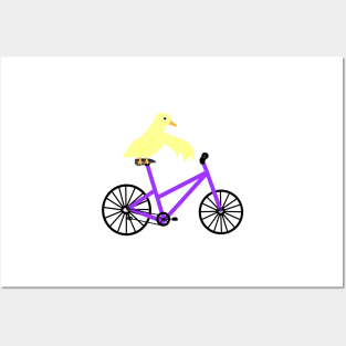 Duck On A Purple Bicycle Posters and Art